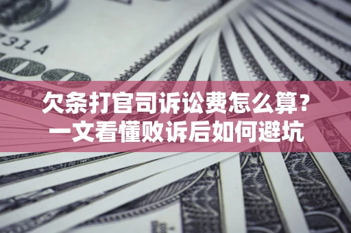 北京欠条打官司诉讼费怎么算？一文看懂败诉后如何避坑